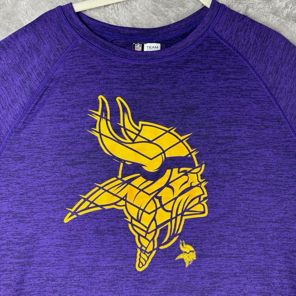 Mens NFL Team Apparel TX3 Cool Minnesota Vikings Short Sleeve Shirt Large‎